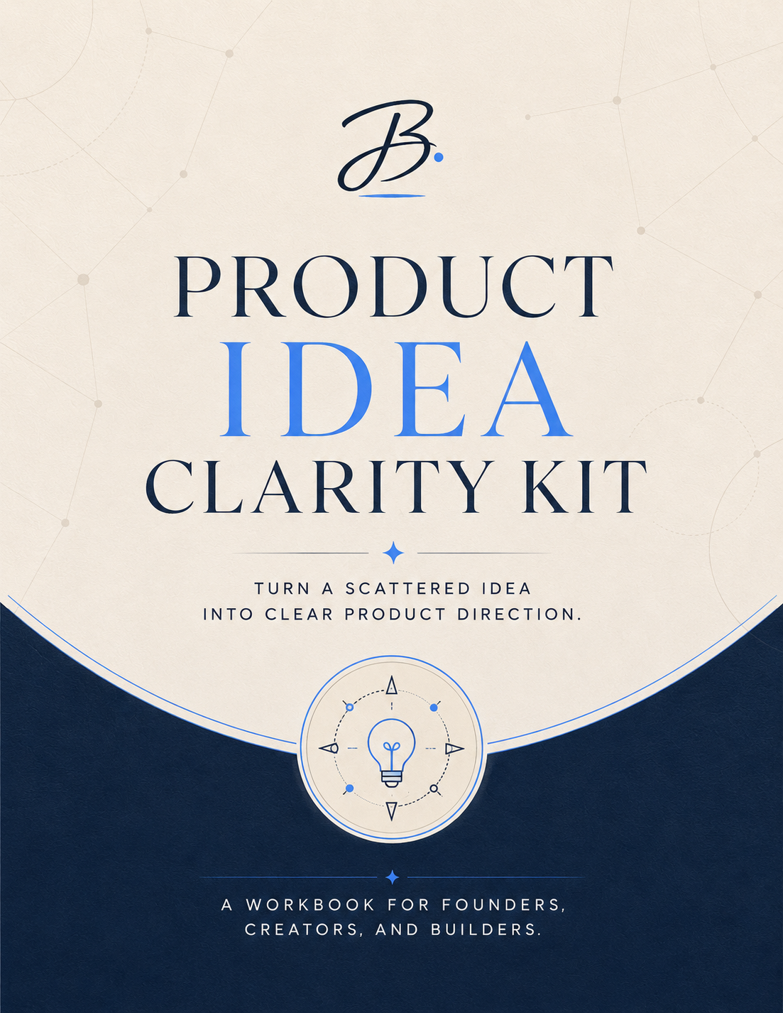 Product Idea Clarity Kit cover with a compass-style lightbulb motif